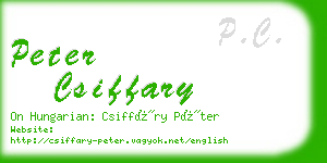 peter csiffary business card